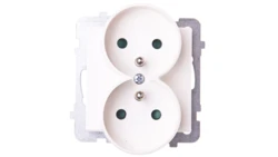 SONATA Gniazdo podwójne z/u z przesłonami ecru GP-2RRZP/m/27