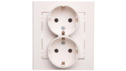 SONATA Gniazdo podwójne z/u Schuko ecru GP-2RS/27