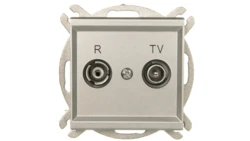 SONATA Gniazdo antenowe RTV przelotowe 10dB srebro mat GPA-10RP/m/38