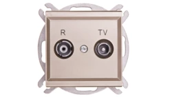 SONATA Gniazdo antenowe RTV zakończeniowe 10dB szampański złoty GPA-10RPZ/m/39