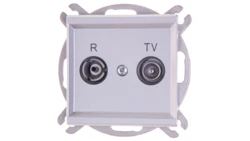 SONATA Gniazdo antenowe RTV przelotowe 14dB srebro mat GPA-14RP/m/38