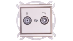 SONATA Gniazdo antenowe RTV przelotowe 14dB szampański złoty GPA-14RP/m/39