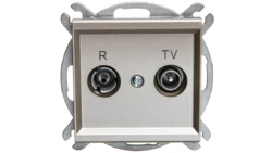 SONATA Gniazdo antenowe RTV przelotowe 16dB szampański złoty GPA-16RP/m/39