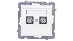 SONATA Gniazdo antenowe podwójne typu F ecru GPA-2RF/m/27