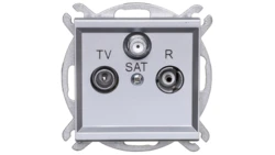 SONATA Gniazdo antenowe RTV-SAT przelotowe srebro mat GPA-RSP/m/38