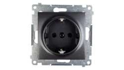 Simon 54 Gniazdo pojedyncze SCHUKO z/u 16A IP20 z przesłoną torów antracyt DGSz1Z.01/48