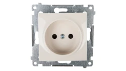 Simon 54 Gniazdo pojedyncze b/u 16A IP20 z przesłoną torów kremowe DG1Z.01/41