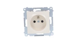 Simon 54 Gniazdo pojedyncze z/u przesłony torów prądowych 16A IP20, szybkozłącza, kremowe DGZ1CZ.01/41