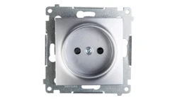 Simon 54 Gniazdo pojedyncze b/u 16A IP20 srebrny mat DG1Z.01/43