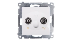 Simon 54 Gniazdo antenowe RD/TV przelotowe białe DAP10.01/11