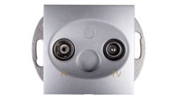 Simon 54 Gniazdo antenowe RD/TV przelotowe srebrny mat DAP10.01/43