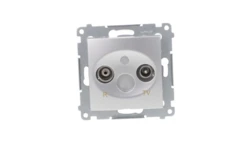 Simon 54 Gniazdo antenowe RD/TV końcowe srebrny mat DAZ.01/43