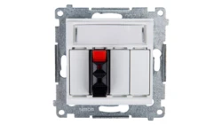 Simon 54 Gniazdo głośnikowe pojedyncze białe DGL31.01/11