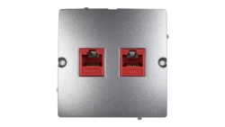 Simon Basic Gniazdo komputerowe podwójne 2xRJ45 kat.5e stal inox BMF52.02/21