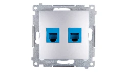 Simon 54 Gniazdo telefoniczne podwójne 2xRJ12 srebrny mat DT2.01/43