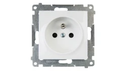 Simon 54 Gniazdo pojedyncze z/u 16A IP20 z przesłoną torów białe szybkozłącza, DGZ1CZ.01/11