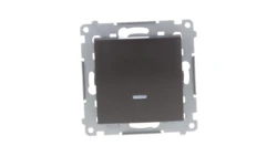 Simon 54 Łącznik jednobiegunowy z podświetleniem, szybkozłącza, antracyt DW1L.01/48