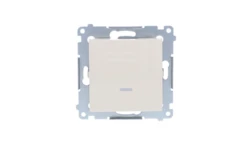 Simon 54 Łącznik jednobiegunowy z podświetleniem, szybkozłącza, kremowy DW1L.01/41