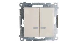 Simon 54 Łącznik świecznikowy z podświetleniem, szybkozłącza, kremowy DW5BL.01/41