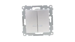 Simon 54 Łącznik bryzgoszczelny świecznikowy IP44 z podświetleniem, szybkozłącza, srebrny mat DW5BL.01/43