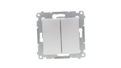 Simon 54 Łącznik bryzgoszczelny świecznikowy IP44, szybkozłącza, srebrny mat DW5B.01/43