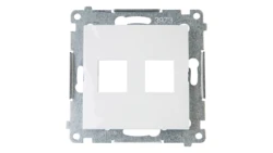 Simon 54 Pokrywa gniazda teleinformatycznego podwójnego 2xRJ Keystone płaska biała DKP2.01/11