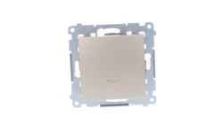 Simon 54 Łącznik schodowy z podświetleniem, szybkozłącza, złoty mat DW6L.01/44