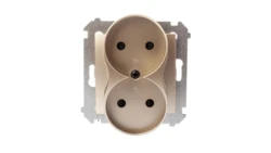 Simon 54 Gniazdo podwójne b/u 16A IP20 złoty mat DG2MZ.01/44