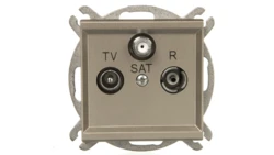 SONATA Gniazdo antenowe RTV-SAT przelotowe szampański złoty GPA-RSP/m/39