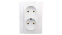 CARLA Gniazdo podwójne b/u białe 1741-00