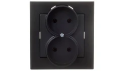 SONATA Gniazdo podwójne b/u czarny metalik GP-2R/33