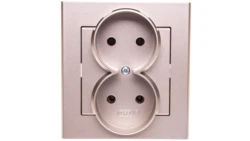 SONATA Gniazdo podwójne b/u szampański złoty GP-2R/39