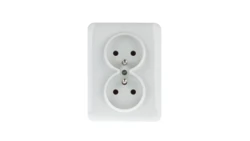 Lumina Gniazdo podwójne z/u 16A kompletne białe WL1220