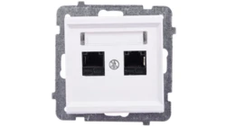 SONATA Gniazdo komputerowe podwójne 2xRJ45 kat.5e ecru KRONE GPK-2R/K/m/27