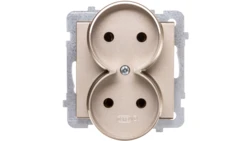 SONATA Gniazdo podwójne b/u szampański złoty GP-2RR/m/39