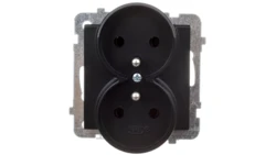 SONATA Gniazdo podwójne z/u czarny metalik GP-2RRZ/m/33