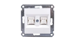 Lumina Gniazdo komputerowe podwójne RJ45 Cat.5e UTP białe WL2120