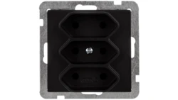 SONATA Gniazdo potrójne b/u 2,5A EURO czarny metalik GP-3R/m/33