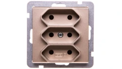 SONATA Gniazdo potrójne b/u 2,5A EURO szampański złoty GP-3R/m/39