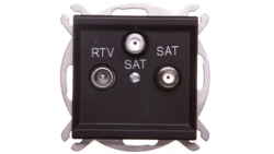 SONATA Gniazdo antenowe RTV-SAT-SAT czarny metalik GPA-R2S/m/33