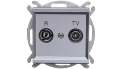 SONATA Gniazdo antenowe RTV końcowe 2,5-3dB srebro mat GPA-RK/m/38