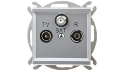 SONATA Gniazdo antenowe RTV-SAT końcowe srebro mat GPA-RS/m/38