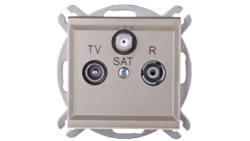 SONATA Gniazdo antenowe RTV-SAT końcowe szampański złoty GPA-RS/m/39