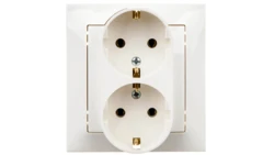 IMPRESJA Gniazdo podwójne z/u Schuko ecrue GP-2YS/27