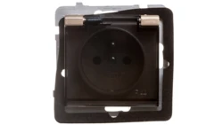 SONATA Gniazdo bryzgoszczelne z/u IP44 klapka przezroczysta szampański złoty GPH-1RZ/m/39/d