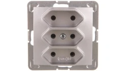 IMPRESJA Gniazdo potrójne b/u 2,5A EURO srebro GP-3Y/m/18
