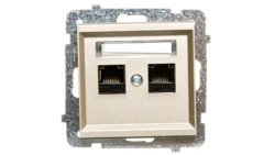 SONATA Gniazdo komputerowe podwójne 2xRJ45 kat.5e szampański złoty KRONE GPK-2R/K/m/39