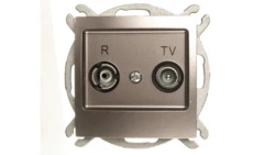 IMPRESJA Gniazdo antenowe RTV przelotowe 10dB tytan GPA-10YP/m/23