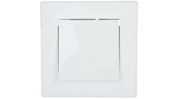 Łącznik Asfora dwubiegunowy jednoklawiszowy zaciski śrubowe biały z ramką EPH0200321