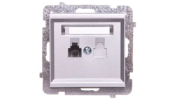 SONATA Gniazdo telefoniczne pojedyncze RJ11 srebro mat GPT-1R/m/38